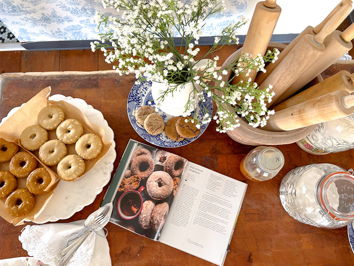 Cookbook and donuts